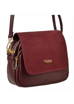 Vezze torebka listonoszka skórzana bordowa z zamszem ze sklepu melon.pl w kategorii Listonoszki - zdjęcie 188915826