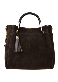 Vezze torebka shopper kuferek skóra naturalna zamszowa brąz ze sklepu melon.pl w kategorii Torby Shopper bag - zdjęcie 188915895