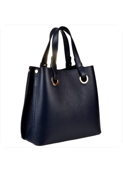 Damska torebka kuferek granatowy skóra naturalna ze sklepu melon.pl w kategorii Listonoszki - zdjęcie 188915917