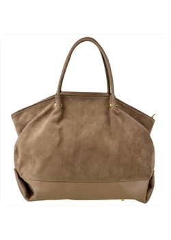 Borse in pelle włoska torebka shopper skóra zamszowa i licowa ze sklepu melon.pl w kategorii Torby Shopper bag - zdjęcie 188915978