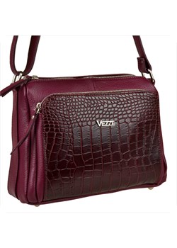 Włoska skórzana torebka bordo buraczek vezze wzór aligatora ze sklepu melon.pl w kategorii Listonoszki - zdjęcie 188916048
