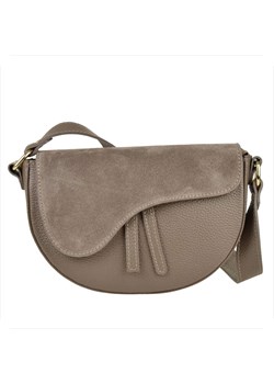 Borse in pelle torebka ze skóry naturalnej listonoszka brąz taupe ze sklepu melon.pl w kategorii Listonoszki - zdjęcie 188916145