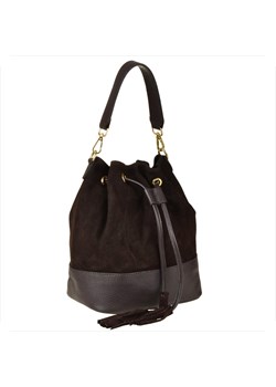 Borse in pelle worek skóra naturalna zamsz brąz czekolada ze sklepu melon.pl w kategorii Torebki worki - zdjęcie 188916225