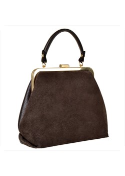 Damska torebka brąz czekolada skóra naturalna zamszowa bigiel retro ze sklepu melon.pl w kategorii Listonoszki - zdjęcie 188916247