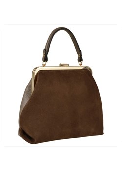Damska torebka brąz taupe skóra naturalna zamszowa bigiel retro ze sklepu melon.pl w kategorii Listonoszki - zdjęcie 188916288