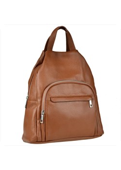 Borse in pelle torebko-plecak w kolorze brąz camel skóra naturalna ze sklepu melon.pl w kategorii Plecaki - zdjęcie 188916305