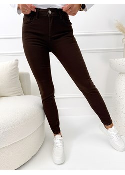 Czekoladowe Spodnie Skinny ze sklepu ModnaKiecka.pl w kategorii Spodnie damskie - zdjęcie 188916449