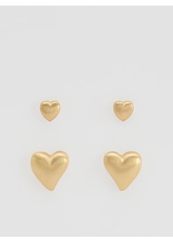 Reserved - Zestaw kolczyków w kształcie serca - złoty ze sklepu Reserved w kategorii Kolczyki - zdjęcie 188916908