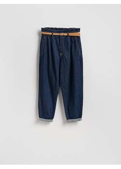 Reserved - Jeansy paperbag - granatowy ze sklepu Reserved w kategorii Jeansy damskie - zdjęcie 188917016