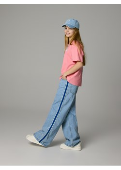 Reserved - Jeansy super wide leg z lampasami - niebieski ze sklepu Reserved w kategorii Spodnie dziewczęce - zdjęcie 188917109