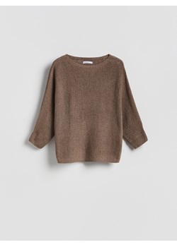 Reserved - Gładki sweter - brązowy ze sklepu Reserved w kategorii Swetry damskie - zdjęcie 188917389