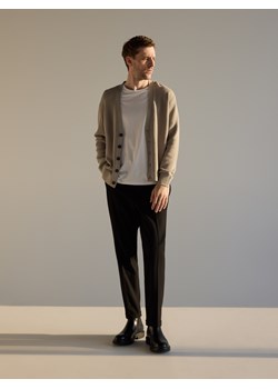 Reserved - Kardigan z lnem - beżowy ze sklepu Reserved w kategorii Swetry męskie - zdjęcie 188917625