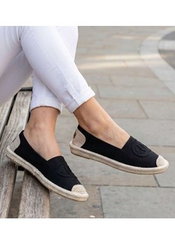 Wsuwane baleriny czarne espadryle /A10-1 18726 T188/ ze sklepu Pantofelek24.pl w kategorii Espadryle damskie - zdjęcie 188917919