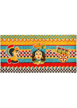 Trendy Kitchen by EXCÉLSA Chodnik "Sicilian Rhapsody" w kolorze czerwono-turkusowo-żółtym - 110 x 55 cm ze sklepu Limango Polska w kategorii Dywany - zdjęcie 188918436