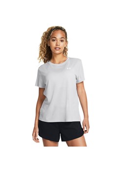 Damska koszulka treningowa Under Armour Tech Textured SSC - szara ze sklepu Sportstylestory.com w kategorii Bluzki damskie - zdjęcie 188921495