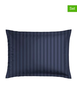 maison héritage PARIS Satynowe poszewki (2 szt.) "Dobby" w kolorze granatowym  na poduszki ze sklepu Limango Polska w kategorii Poduszki dekoracyjne - zdjęcie 188923267