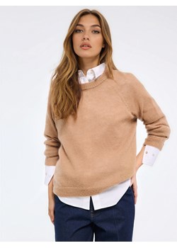 Mohito - Beżowy sweter z wełną i moherem - beżowy ze sklepu Mohito w kategorii Swetry damskie - zdjęcie 188928188