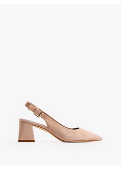 Mohito - Skórzane czółenka na słupku - brązowy ze sklepu Mohito w kategorii Czółenka - zdjęcie 188928407