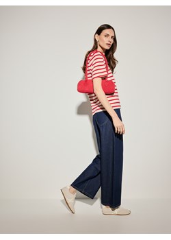 Mohito - T-shirt z merceryzowanej bawełny w czerwone paski - czerwony ze sklepu Mohito w kategorii Bluzki damskie - zdjęcie 188928879