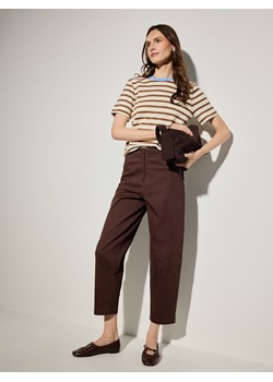 Mohito - Czekoladowe spodnie barrel - ciemnobrązowy ze sklepu Mohito w kategorii Spodnie damskie - zdjęcie 188928908