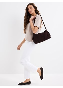 Mohito - Bawełniana beżowa koszulka - beżowy ze sklepu Mohito w kategorii Bluzki damskie - zdjęcie 188928926