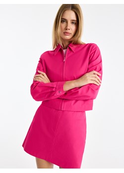 Mohito - Krótka kurtka z bawełny - fuksjowy ze sklepu Mohito w kategorii Kurtki damskie - zdjęcie 188929206