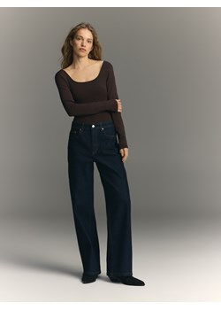 Reserved - Body z lyocellem - ciemnobrązowy ze sklepu Reserved w kategorii Bluzki damskie - zdjęcie 188929519