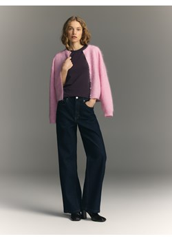 Reserved - Top z lyocellem - ciemnofioletowy ze sklepu Reserved w kategorii Bluzki damskie - zdjęcie 188929525