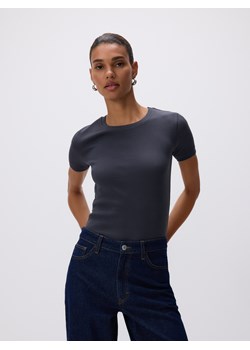 Reserved - T-shirt w prążek - ciemnoszary ze sklepu Reserved w kategorii Bluzki damskie - zdjęcie 188929738