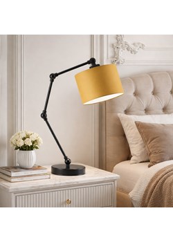 Czarna lampka nocna z regulowanym ramieniem LED ASMARA z abażurem musztardowym ze sklepu Lysne w kategorii Lampy dziecięce - zdjęcie 188930298