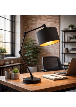 Czarna lampka nocna z regulowanym ramieniem ASMARA GOLD ze sklepu Lysne w kategorii Lampy stołowe - zdjęcie 188930308