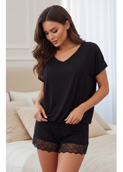 Czarna piżama damska wiskozowa z koronką Tamara ze sklepu intimiti.pl w kategorii Piżamy damskie - zdjęcie 188932675