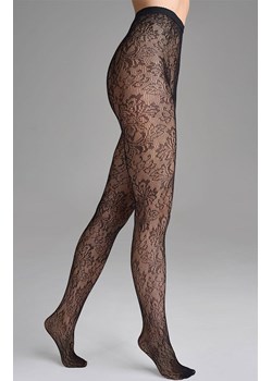 Marilyn czarne rajstopy kabaretki w kwiatowy ornament Charly G002, Kolor czarny, Rozmiar 5, Marilyn ze sklepu Intymna w kategorii Rajstopy - zdjęcie 188932916