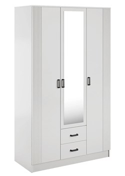 Biała skandynawska szafa trzydrzwiowa - Elviona ze sklepu Edinos.pl w kategorii Szafy - zdjęcie 188933056