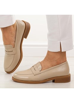 Beżowe mokasyny damskie M.Daszyński 2398-4 ze sklepu suzana.pl w kategorii Półbuty damskie - zdjęcie 188936725