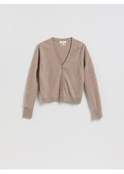Reserved - Wełniany kardigan - brązowy ze sklepu Reserved w kategorii Swetry damskie - zdjęcie 188936828