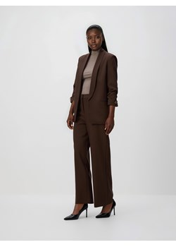 Reserved - Marynarka z dodatkiem wiskozy - ciemnobrązowy ze sklepu Reserved w kategorii Marynarki damskie - zdjęcie 188936847
