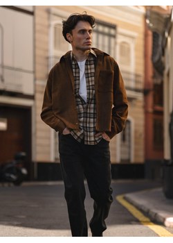 Reserved - Koszula regular fit w kratę - beżowy ze sklepu Reserved w kategorii Koszule męskie - zdjęcie 188936946