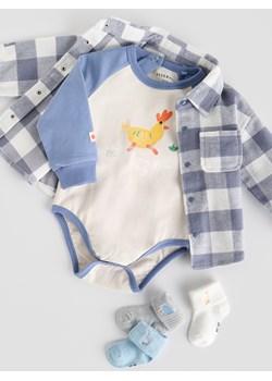 Reserved - Bawełniane body z nadrukiem - kremowy ze sklepu Reserved w kategorii Komplety niemowlęce - zdjęcie 188937079