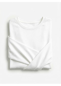 Mohito - Biały longsleeve basic - biały ze sklepu Mohito w kategorii Bluzki damskie - zdjęcie 188938766