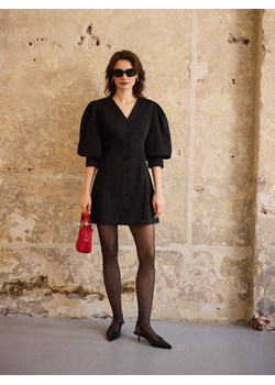 Mohito - Sukienka mini z bufiastymi rękawami - czarny ze sklepu Mohito w kategorii Sukienki - zdjęcie 188938848