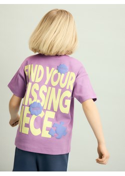 Reserved - T-shirt z nadrukiem na plecach - lawendowy ze sklepu Reserved w kategorii Bluzki dziewczęce - zdjęcie 188939309