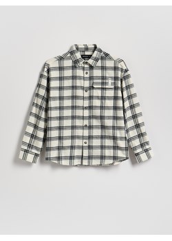 Reserved - Koszula oversize w kratę - złamana biel ze sklepu Reserved w kategorii Koszule chłopięce - zdjęcie 188939328