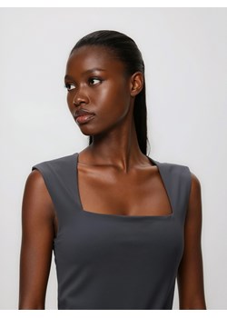 Reserved - Gładki top - ciemnoszary ze sklepu Reserved w kategorii Bluzki damskie - zdjęcie 188939335
