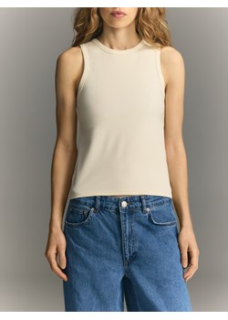 Reserved - Top z lyocellem - złamana biel ze sklepu Reserved w kategorii Bluzki damskie - zdjęcie 188939355