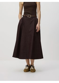 Reserved - Spódnica midi z paskiem - brązowy ze sklepu Reserved w kategorii Spódnice - zdjęcie 188939427