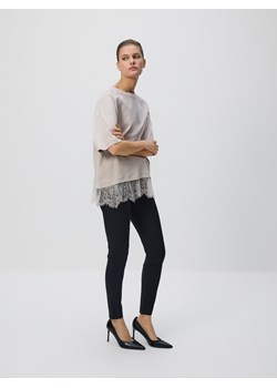 Reserved - T-shirt z koronką - beżowy ze sklepu Reserved w kategorii Bluzki damskie - zdjęcie 188939646
