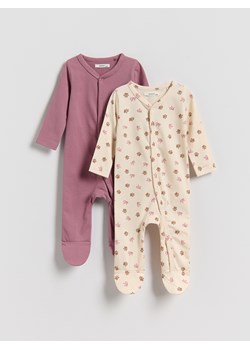 Reserved - Bawełniany pajacyk 2 pack - jasnofioletowy ze sklepu Reserved w kategorii Komplety niemowlęce - zdjęcie 188939985