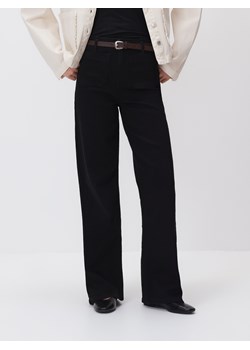 Reserved - Jeansy wide leg z paskiem - czarny ze sklepu Reserved w kategorii Jeansy damskie - zdjęcie 188939998