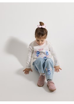 Reserved - Jeansy baggy straight Lilo i Stich - niebieski ze sklepu Reserved w kategorii Spodnie dziewczęce - zdjęcie 188940046